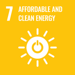 yellow image with an icon of a sun with the number 7 and "affordable and clean energy" text